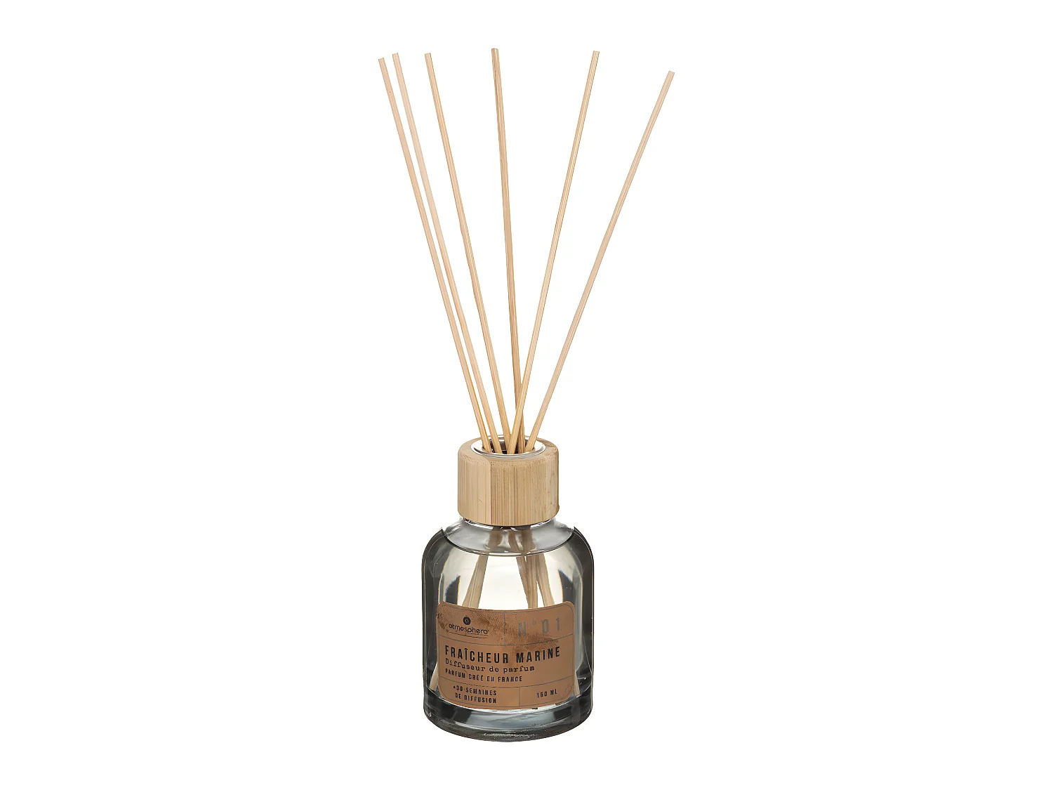 Diffuseur de parfum Fraîcheur marine 150 ml - 6 bâtonnets - anti-odeurs de salle de bain