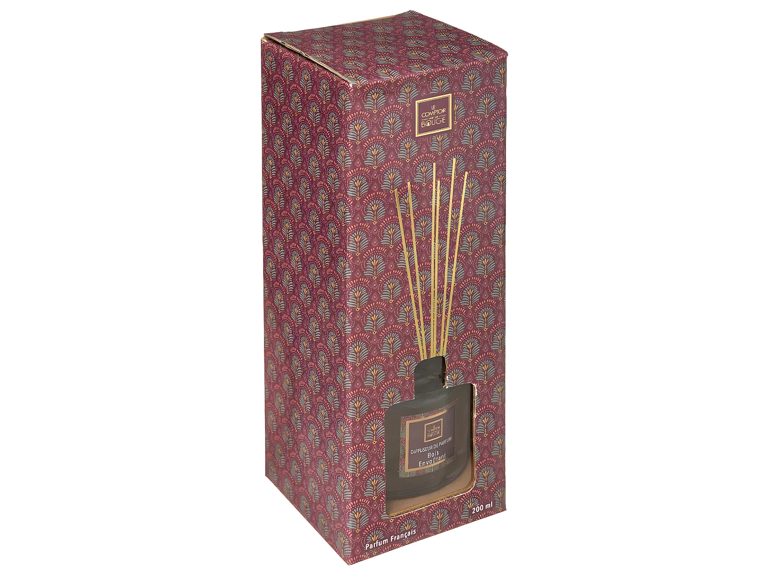 Diffuseur de parfum Bois envoutant 200 ml avec 6 Bâtonnets