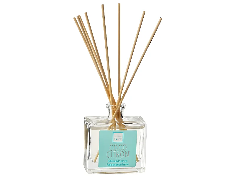Diffuseur de parfum Coco Citron 160 ml avec 8 Bâtonnets