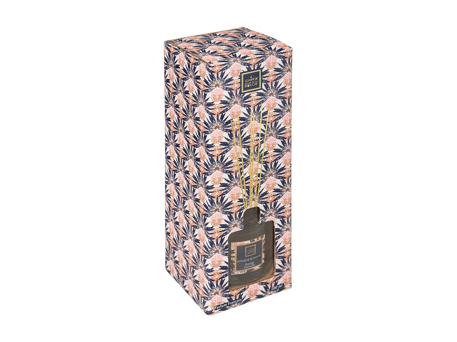 Diffuseur de parfum Orange cannelle 200 ml avec 6 Bâtonnets