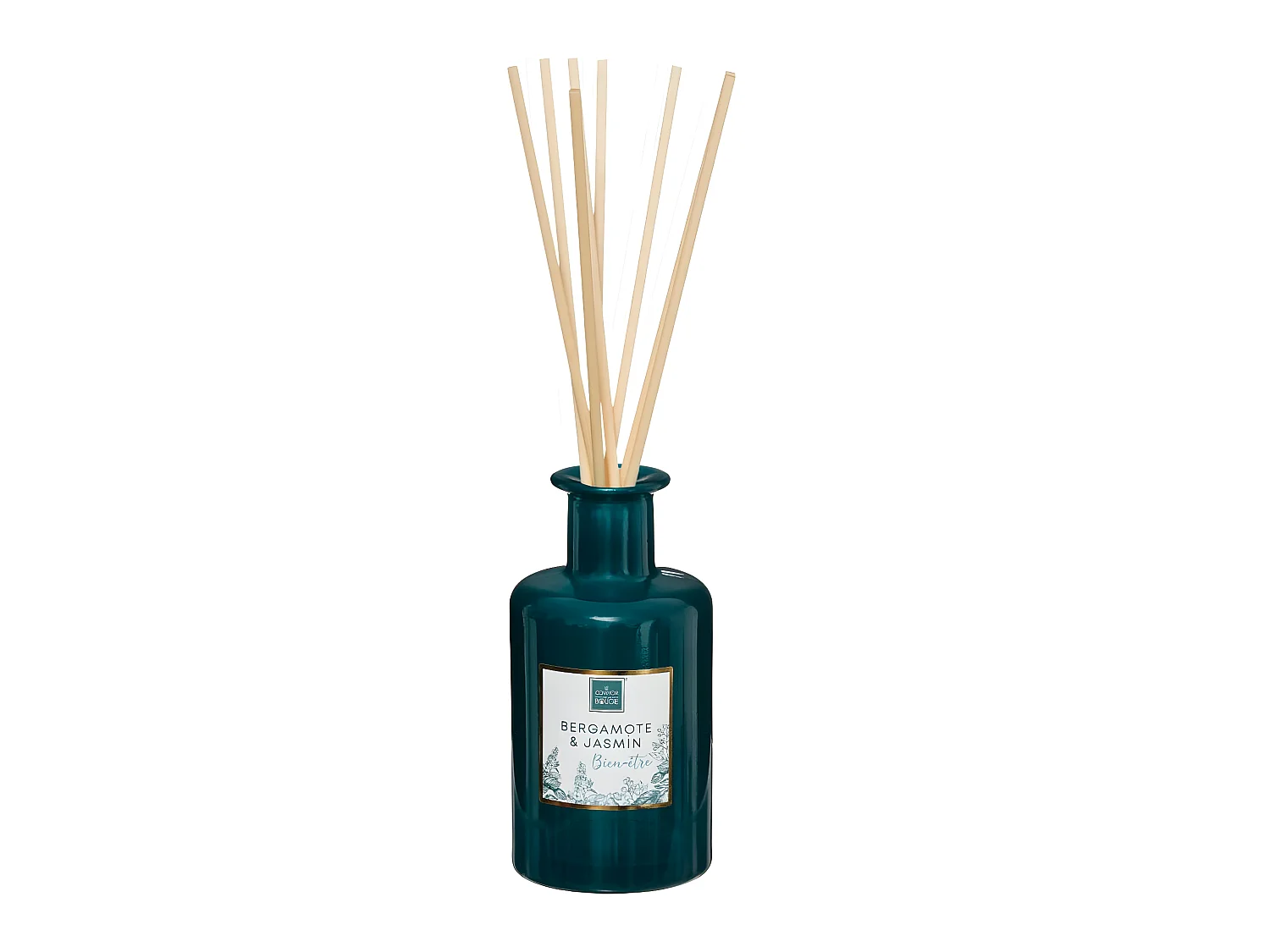 Diffuseur de parfum Bergamote et Jasmin 200 ml avec 8 Bâtonnets en rotin