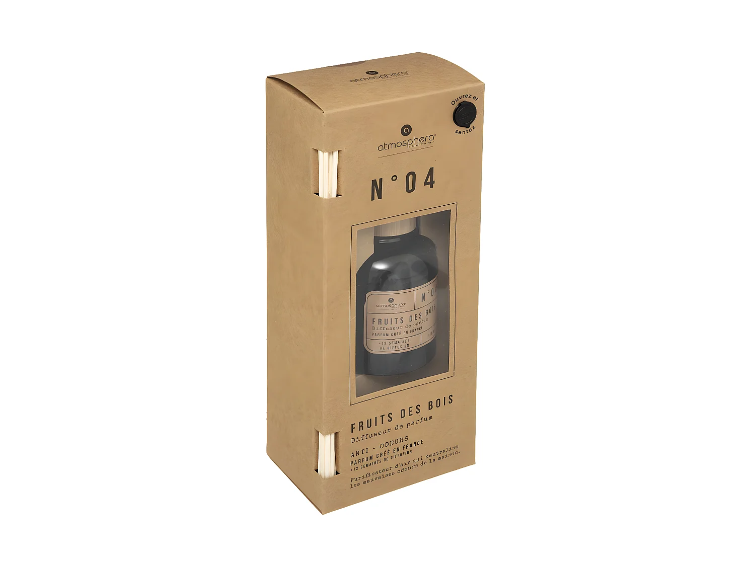 Diffuseur de parfum Fruits des bois 150 ml - 6 bâtonnets - anti-odeurs de la maison