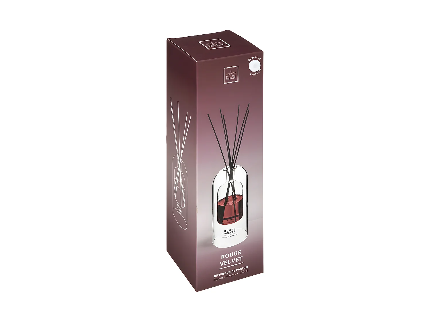 Diffuseur de Parfum Rouge velvet 150 ml avec 6 Bâtonnets