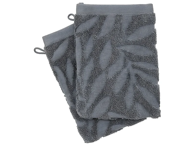 2 gants de toilette 15 x 21 cm Ciselle anthracite