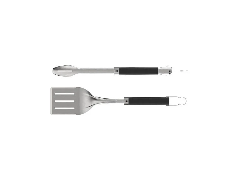 Set de 2 utensilios BBQ Weber Precision, Negro Inox 59cm