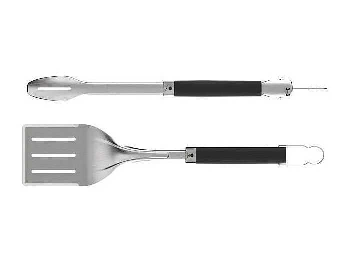 Set de 2 utensilios BBQ Weber Precision, Negro Inox 59cm
