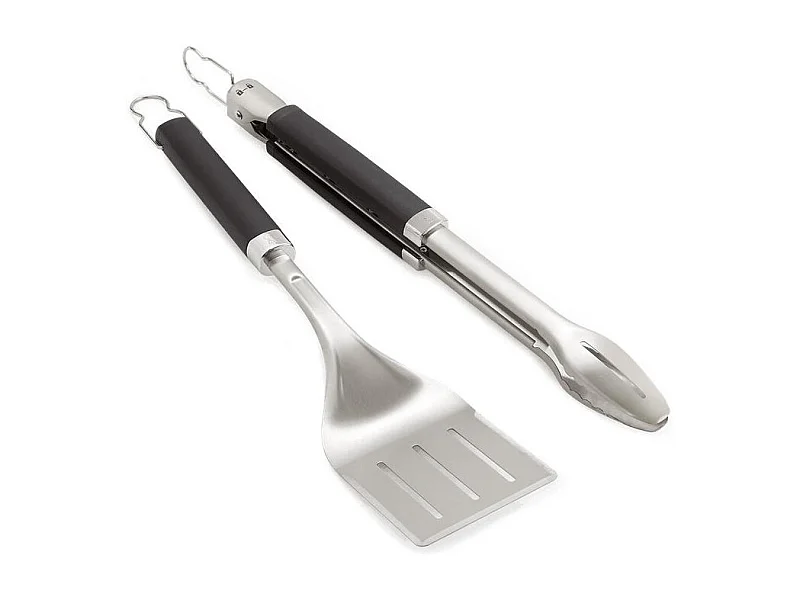 Set de 2 utensilios BBQ Weber Precision, Negro Inox 59cm