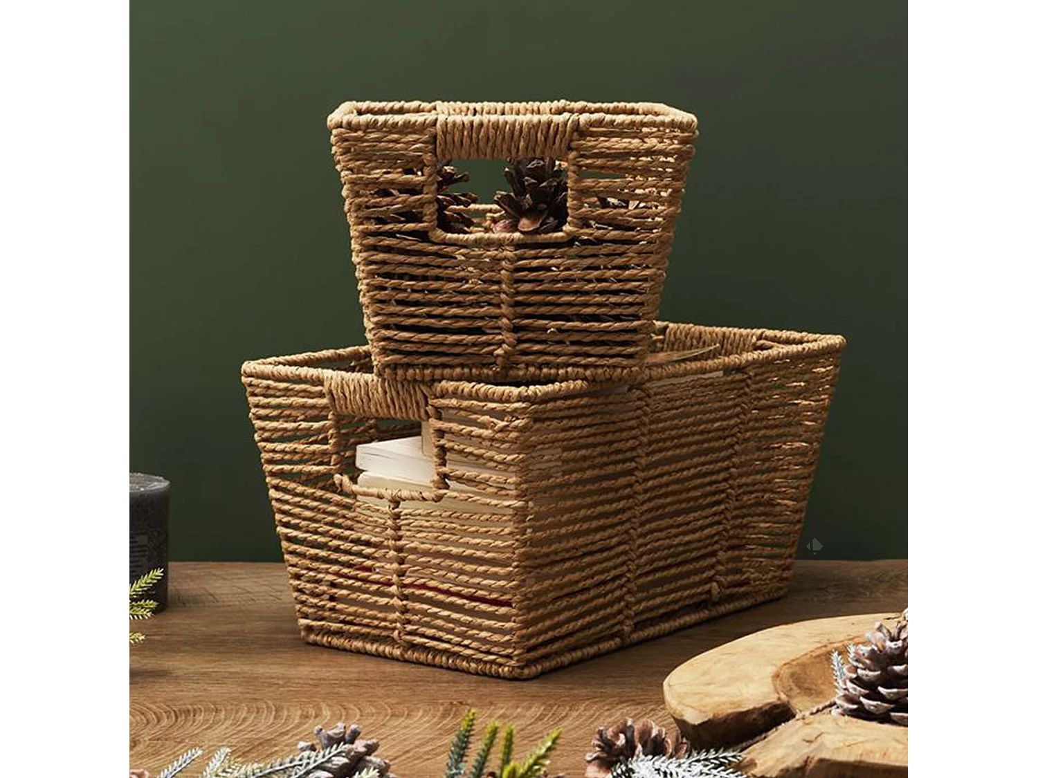 Panier de rangement 33x22x17 cm FOREST marron