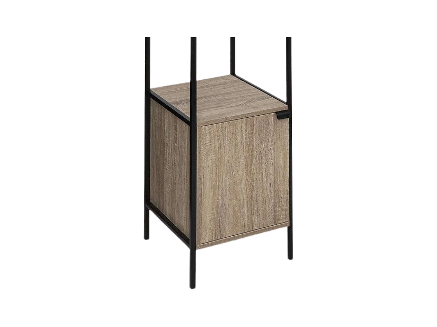 Étagère Design 1 Porte "Aliaj" 176cm Naturel & Noir