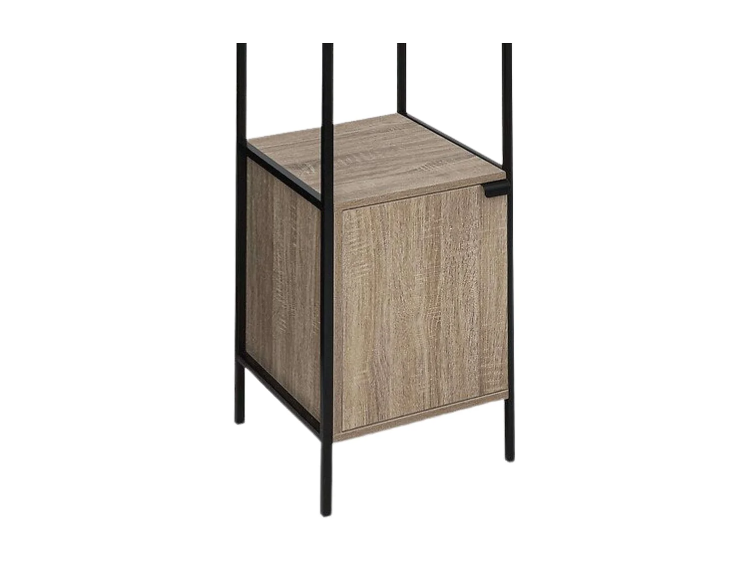 Étagère Design 1 Porte "Aliaj" 176cm Naturel & Noir