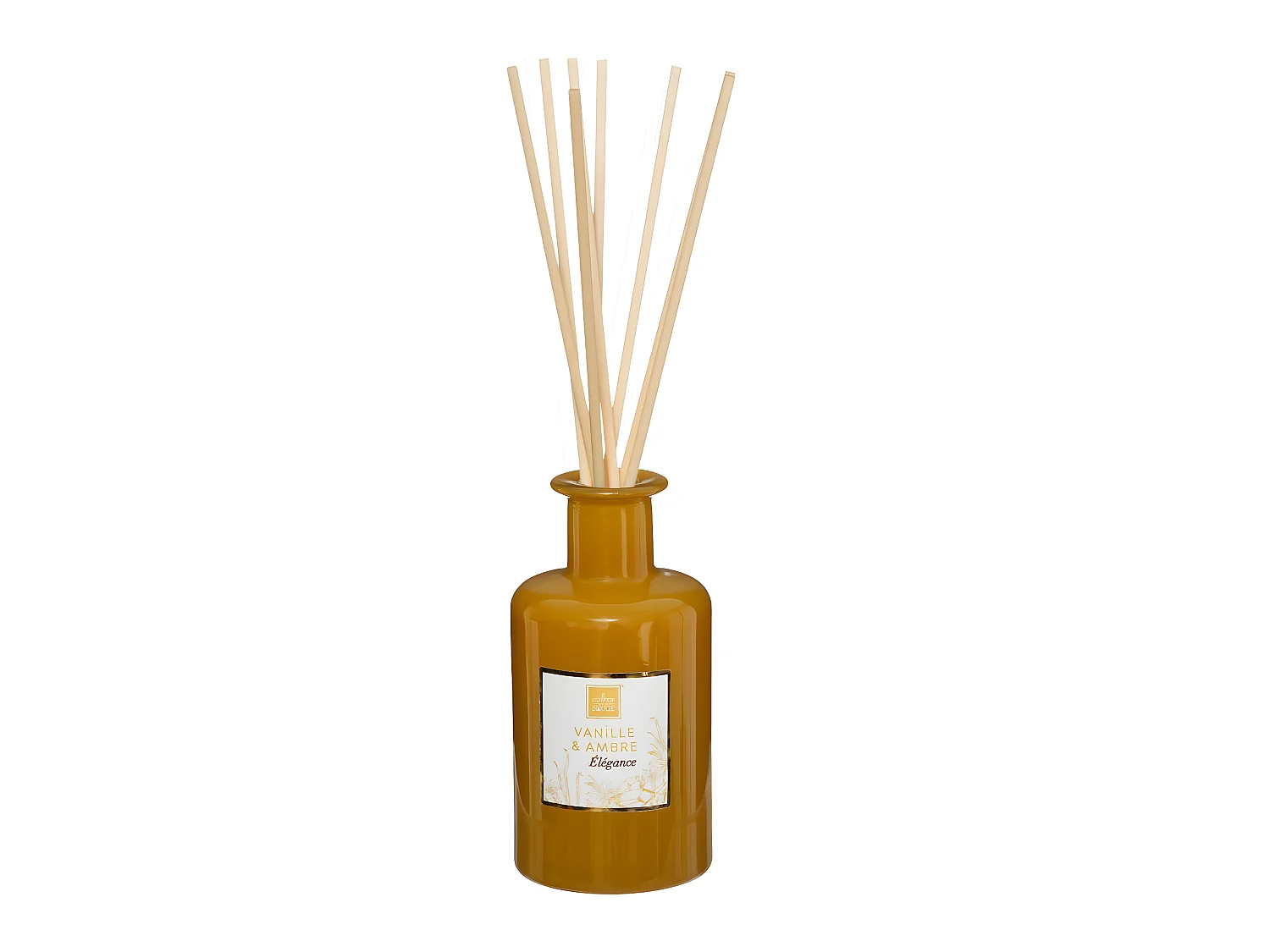 Diffuseur de parfum Vanille et Ambre 200 ml avec 8 Bâtonnets en rotin