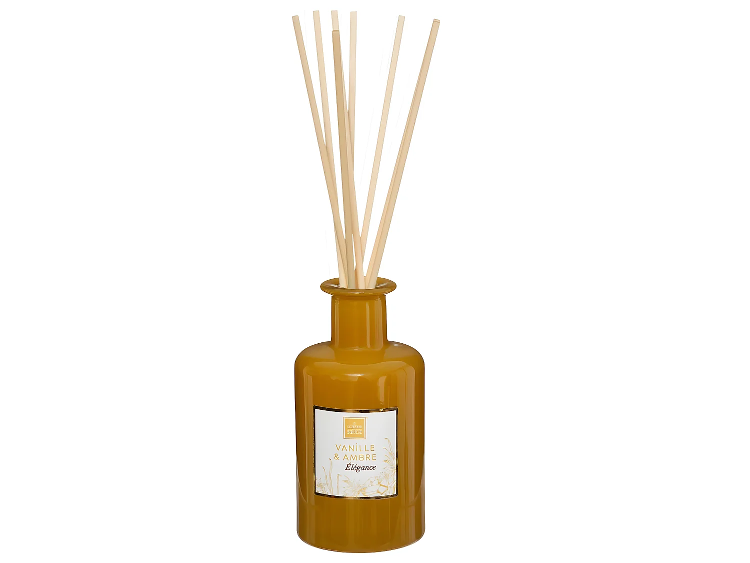 Diffuseur de parfum Vanille et Ambre 200 ml avec 8 Bâtonnets en rotin