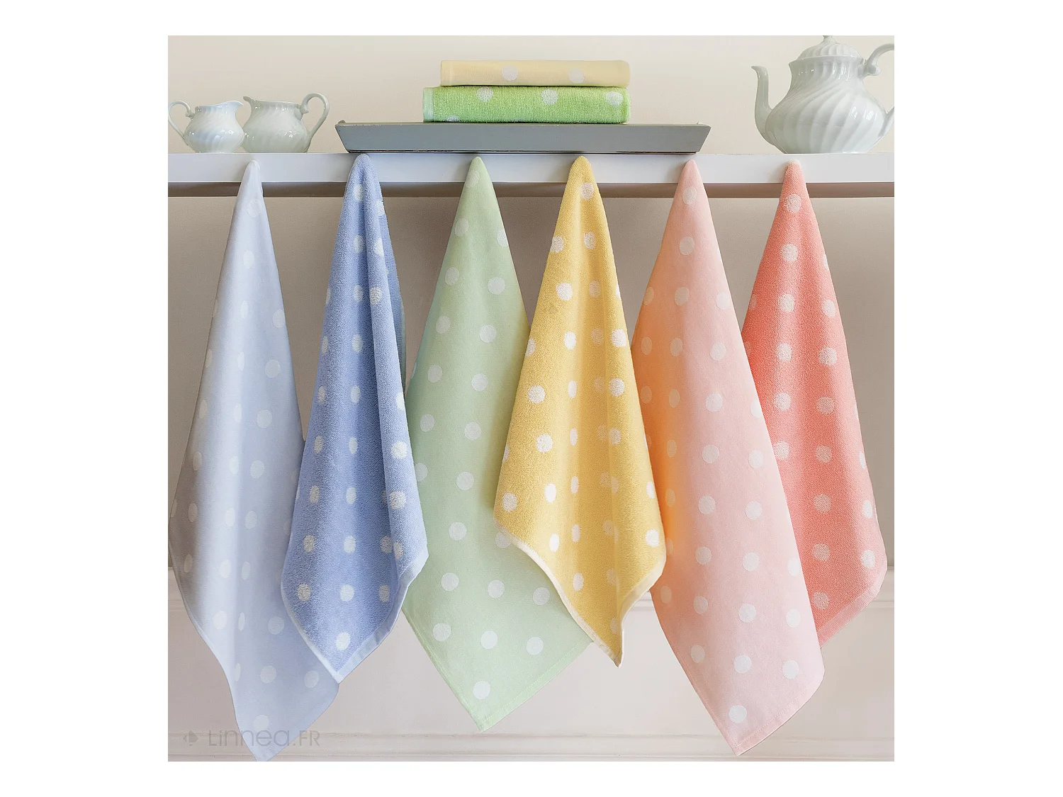 Lot de 2 torchons de cuisine éponge 50x50 cm coton SPOT II jaune