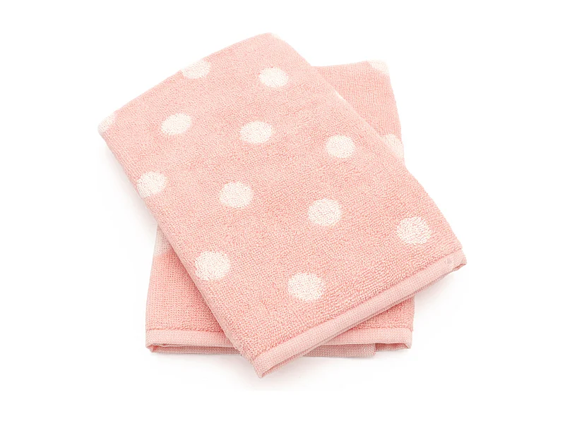 Lot de 2 torchons de cuisine éponge 50x50 cm coton SPOT II rose