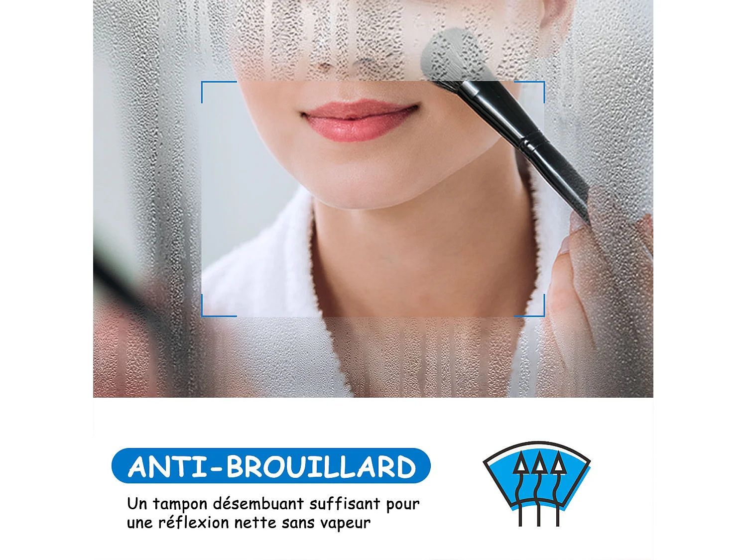 Miroir de salle de bain LED avec Bluetooth 60x80cm, antibuée + 3 couleurs + Dimmable Aica