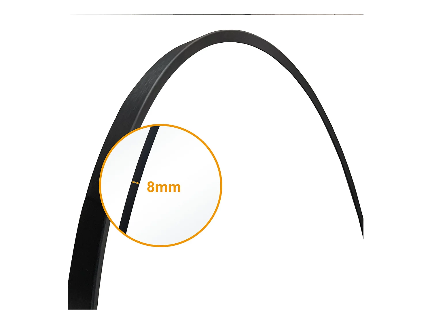 Miroir Mural de Salle de Bain Rond noir 50cm, cadre en aluminium miroir Aica