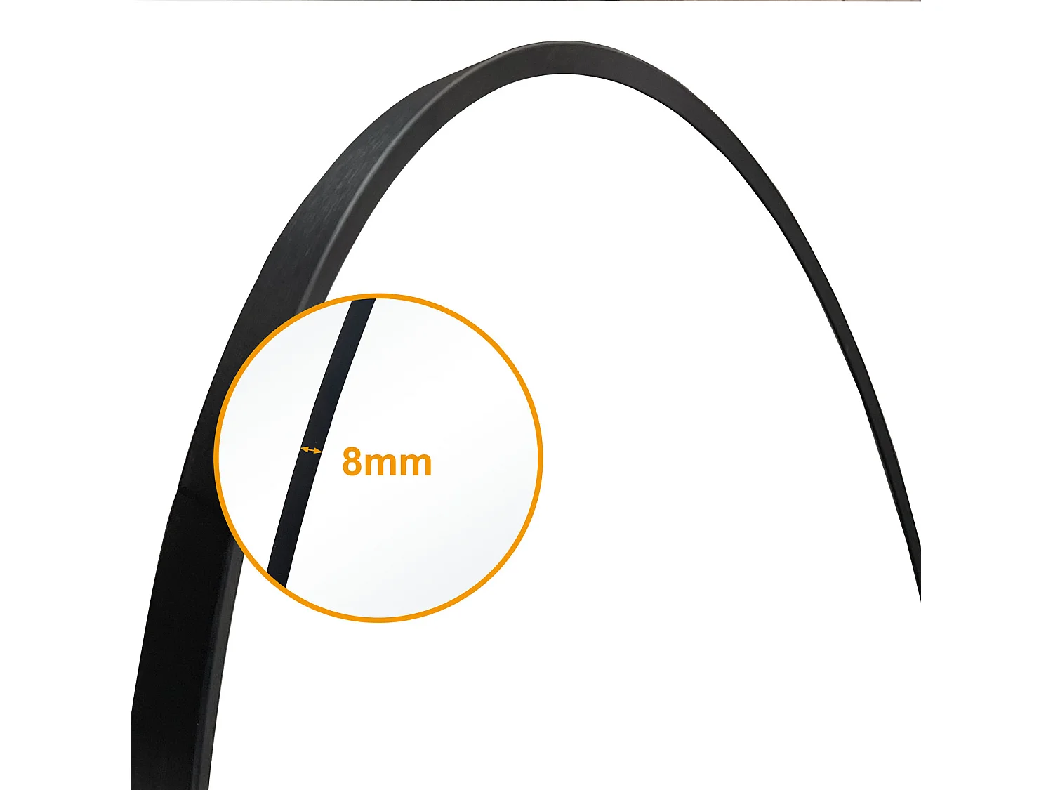 Miroir Mural de Salle de Bain Rond noir 50cm, cadre en aluminium miroir Aica