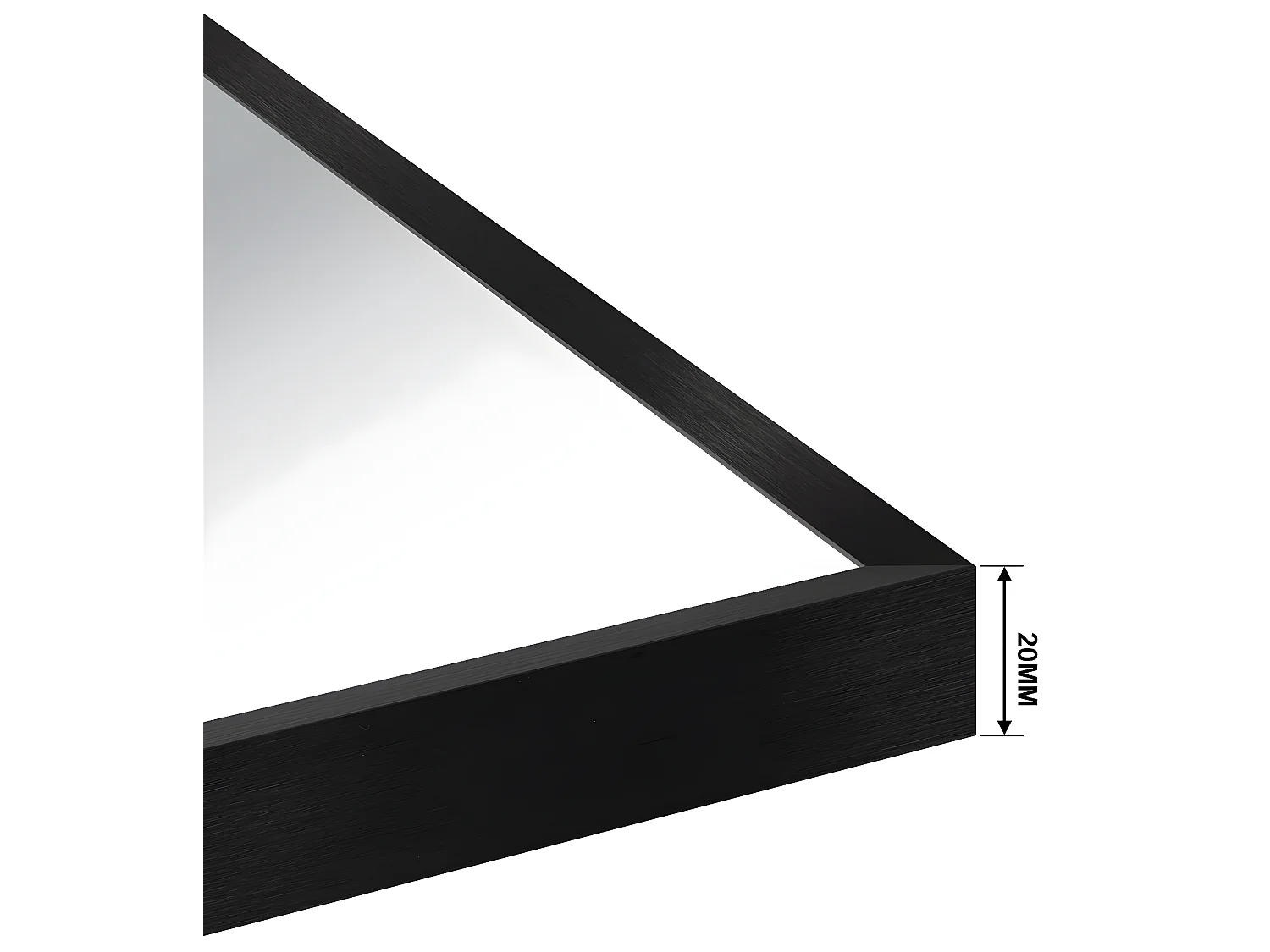 Miroir Mural de Salle de Bain Rectangle noir 60 x80cm, cadre en aluminium miroir Aica