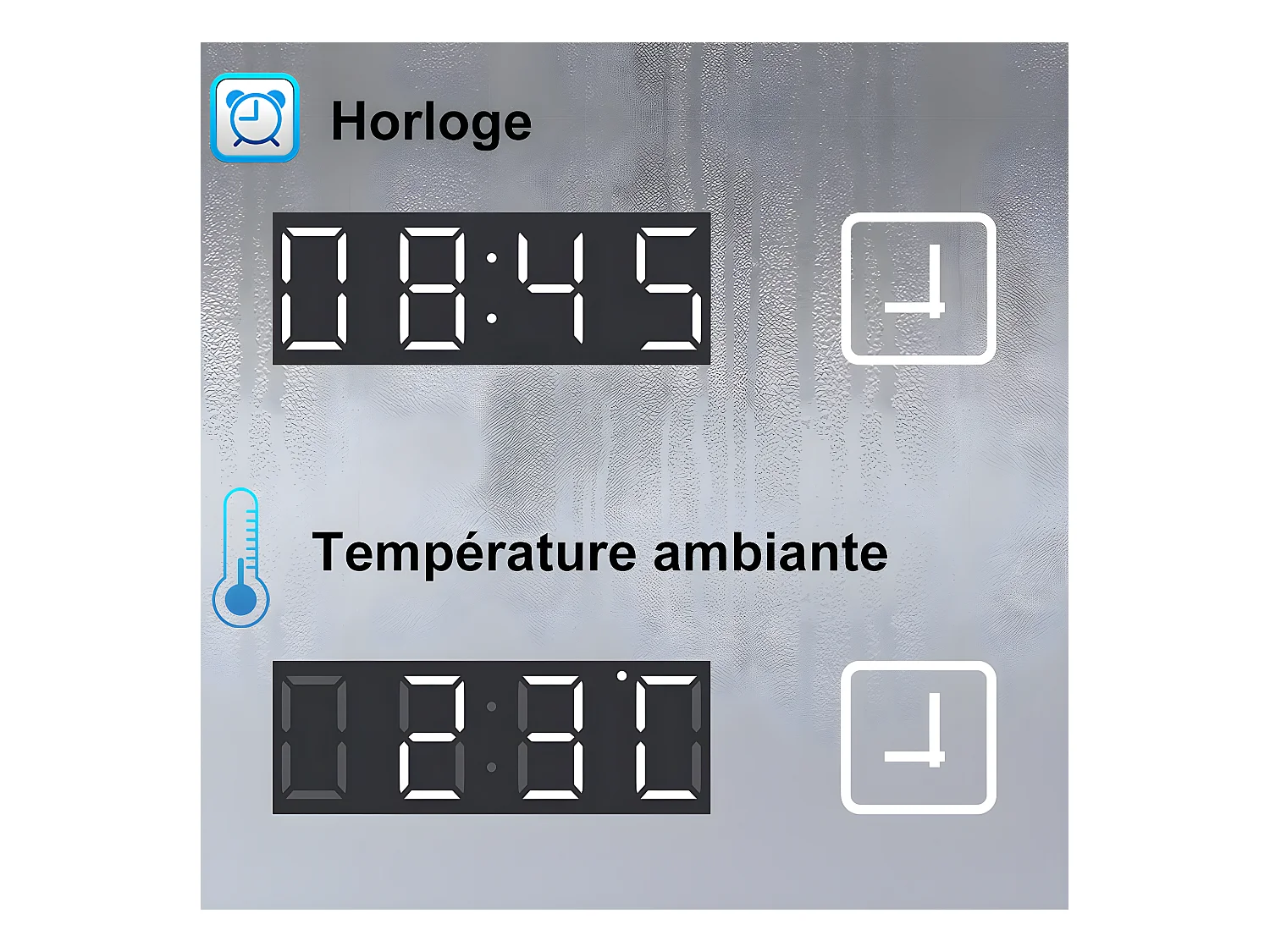 Miroir Salle de Bain avec Bluetooth 80x60cm, Anti-buée+3 Couleurs+Dimmable+Horloge Aica