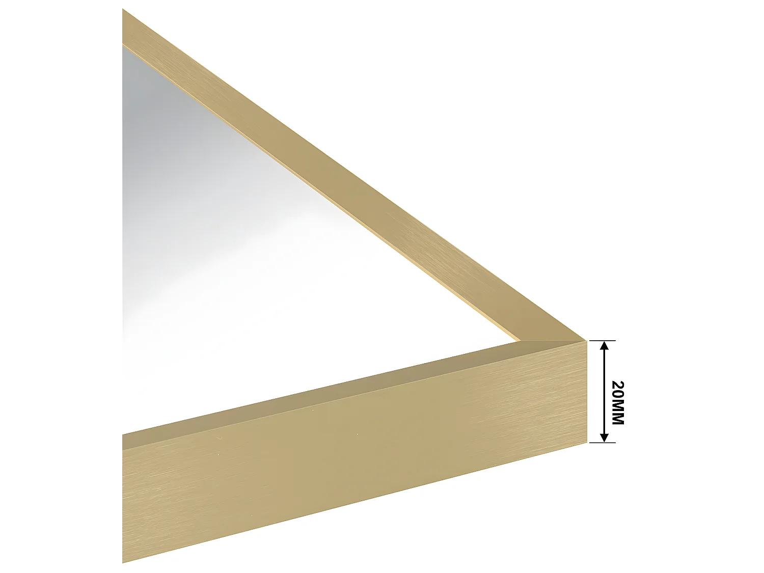 Miroir Mural de Salle de Bain Rectangle doré 50 x70cm, cadre en aluminium miroir Aica