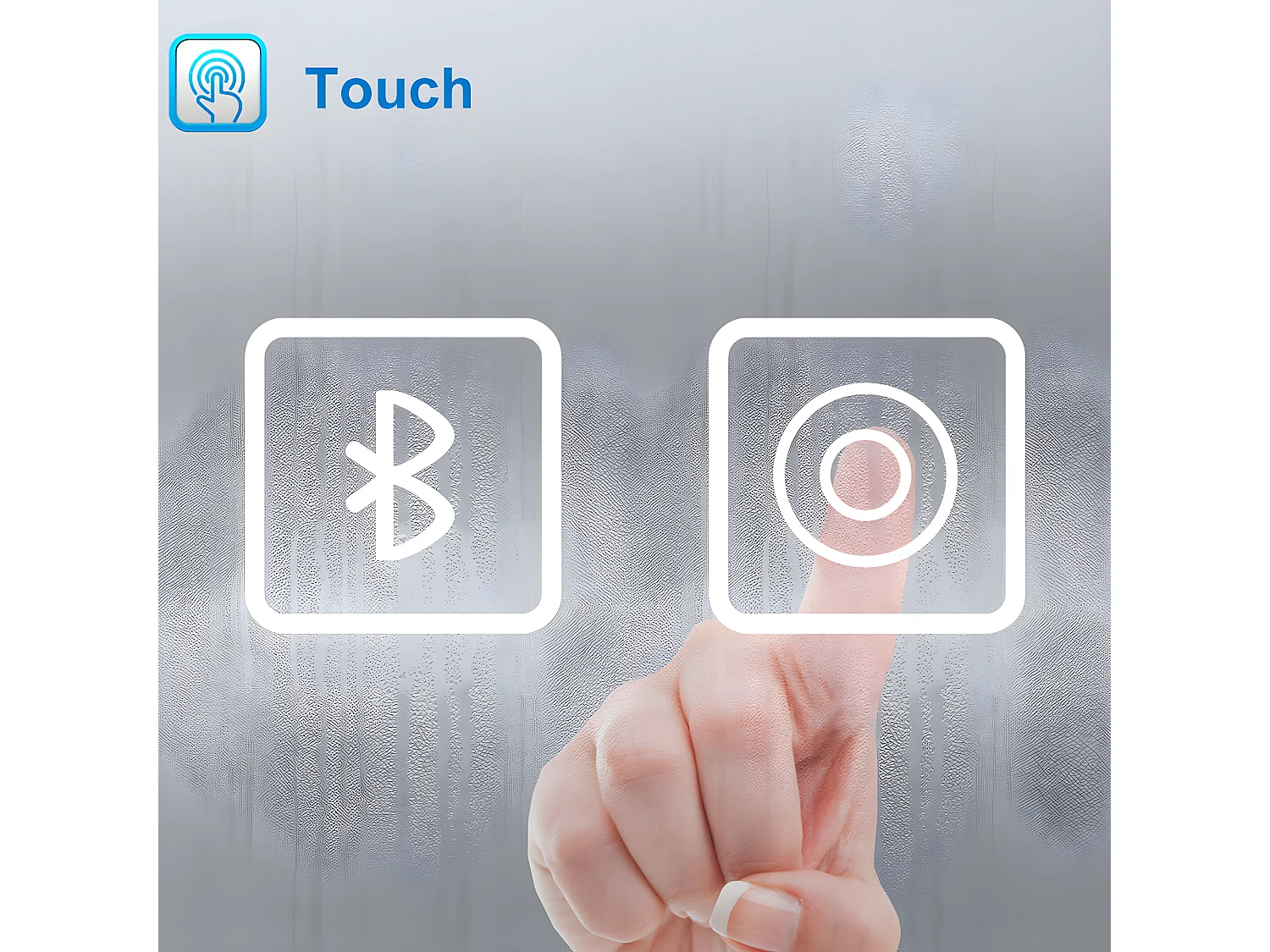 Miroir de salle de bain LED avec Bluetooth 50x70cm, antibuée + 3 couleurs + Dimmable Aica