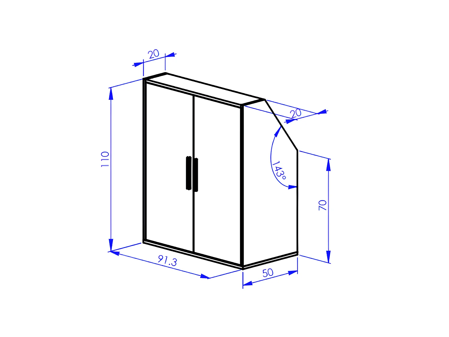 Meuble sous pente 6 portes et 2 niches - Blanc et naturel - ADEZIO
