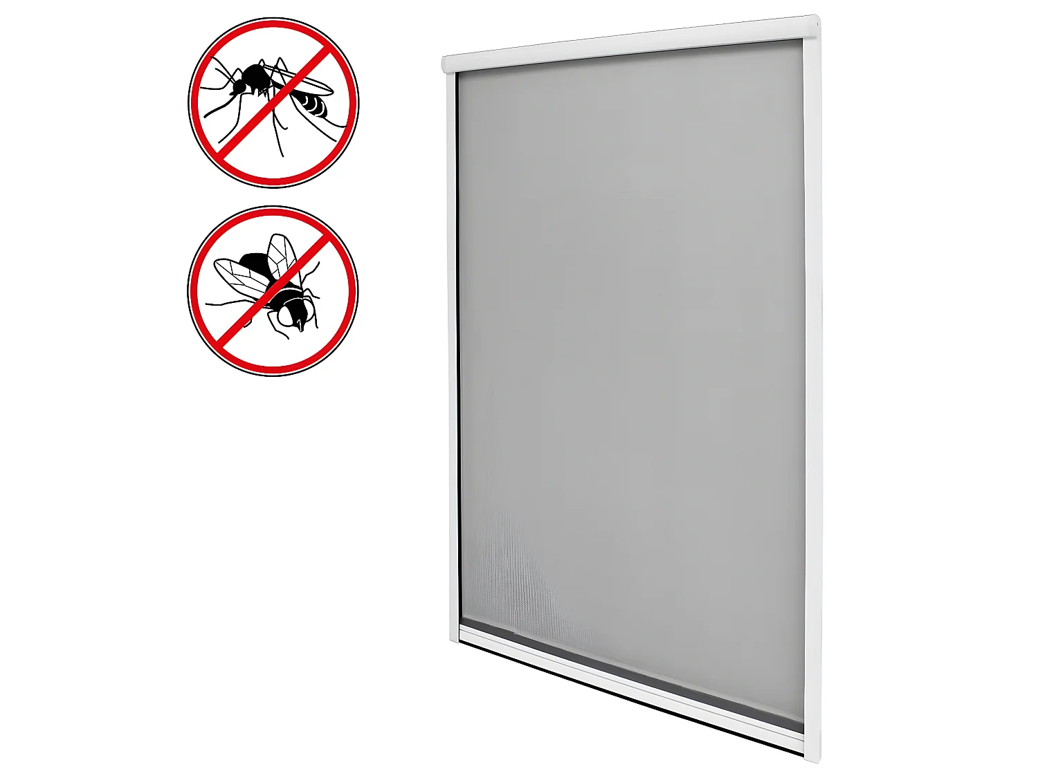 Moustiquaire fenêtre enroulable 100x160cm en aluminium blanc ECD Germany