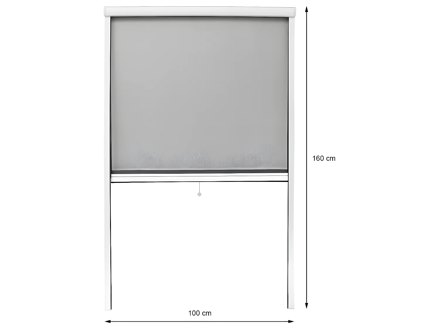 Moustiquaire fenêtre enroulable 100x160cm en aluminium blanc ECD Germany