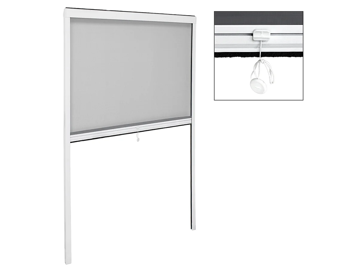Moustiquaire fenêtre enroulable 90x160cm en aluminium ECD Germany