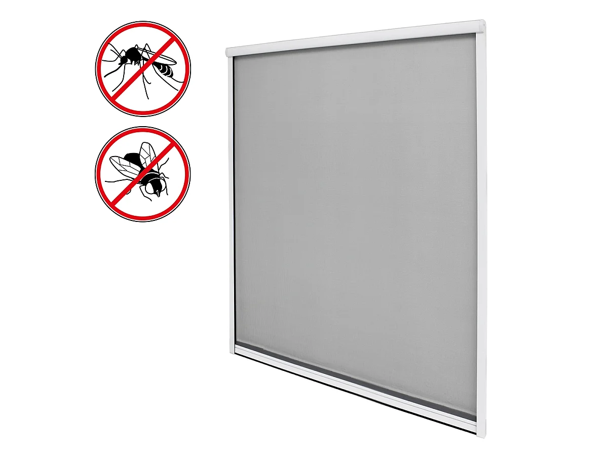 Moustiquaire fenêtre enroulable 160x160cm en aluminium ECD Germany