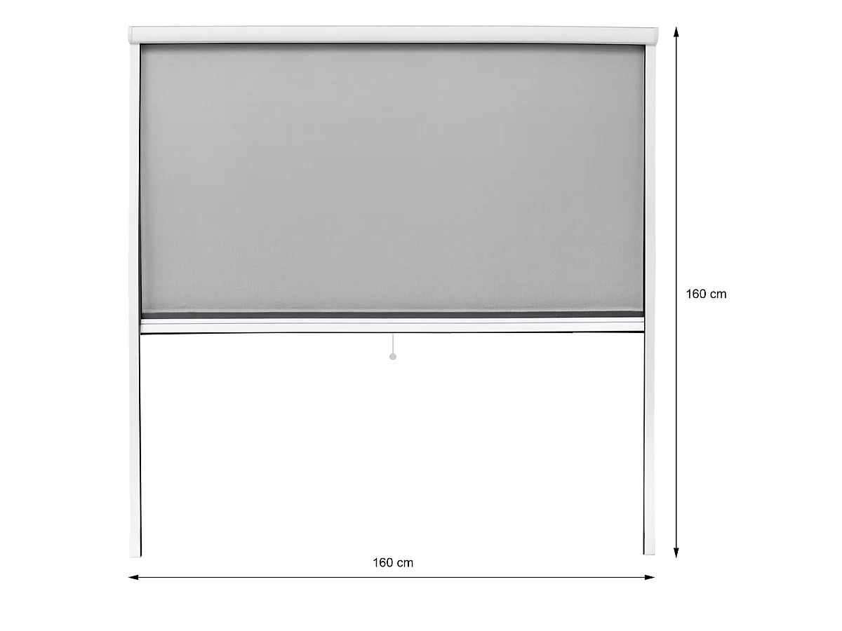 Moustiquaire fenêtre enroulable 160x160cm en aluminium ECD Germany