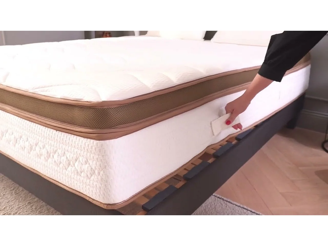 BELLECOUR LITERIE | Pack Prêt à dormir ZERMATT 140x200 cm | Matelas Mémoire de forme + Sommier + Accessoires