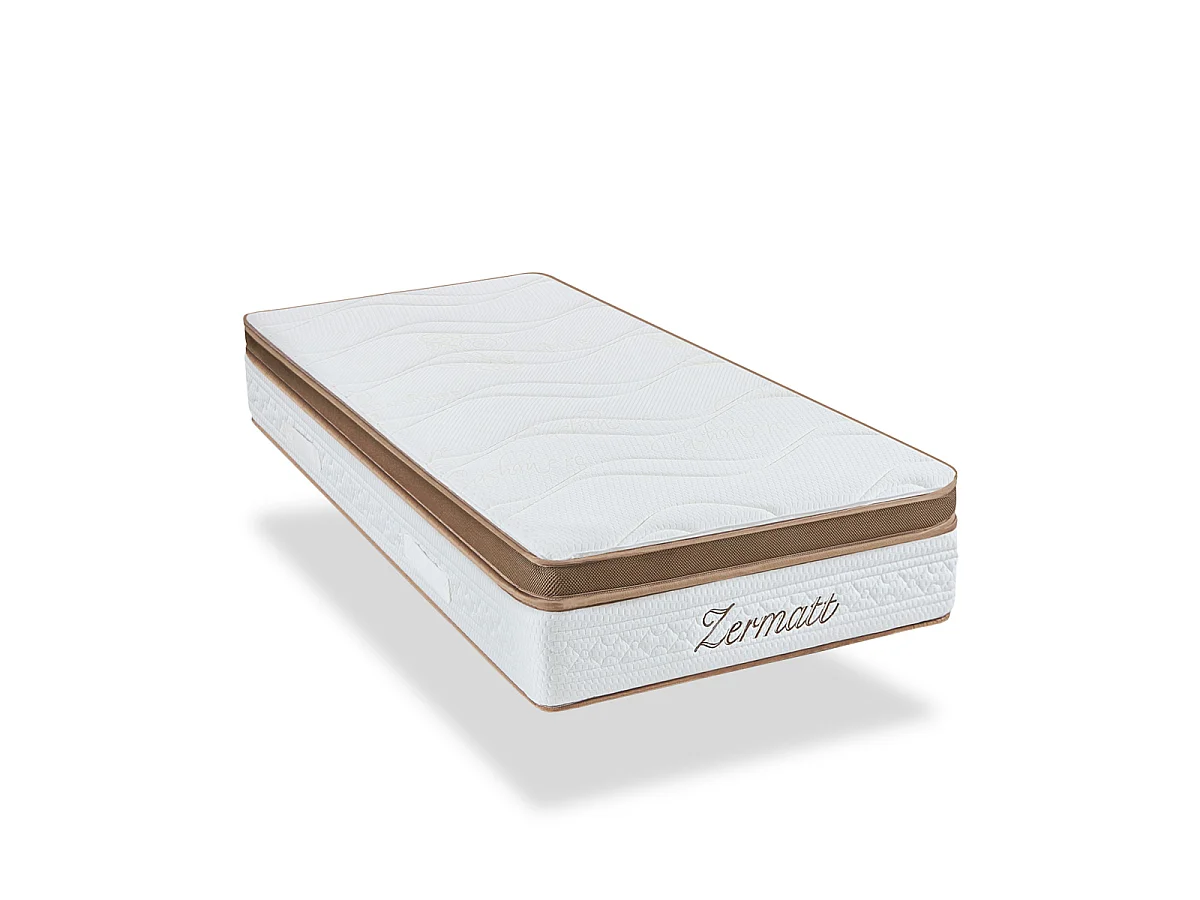 Pack Zermatt 160x200 cm Matelas Mousse + Sommier Bois + Accessoires