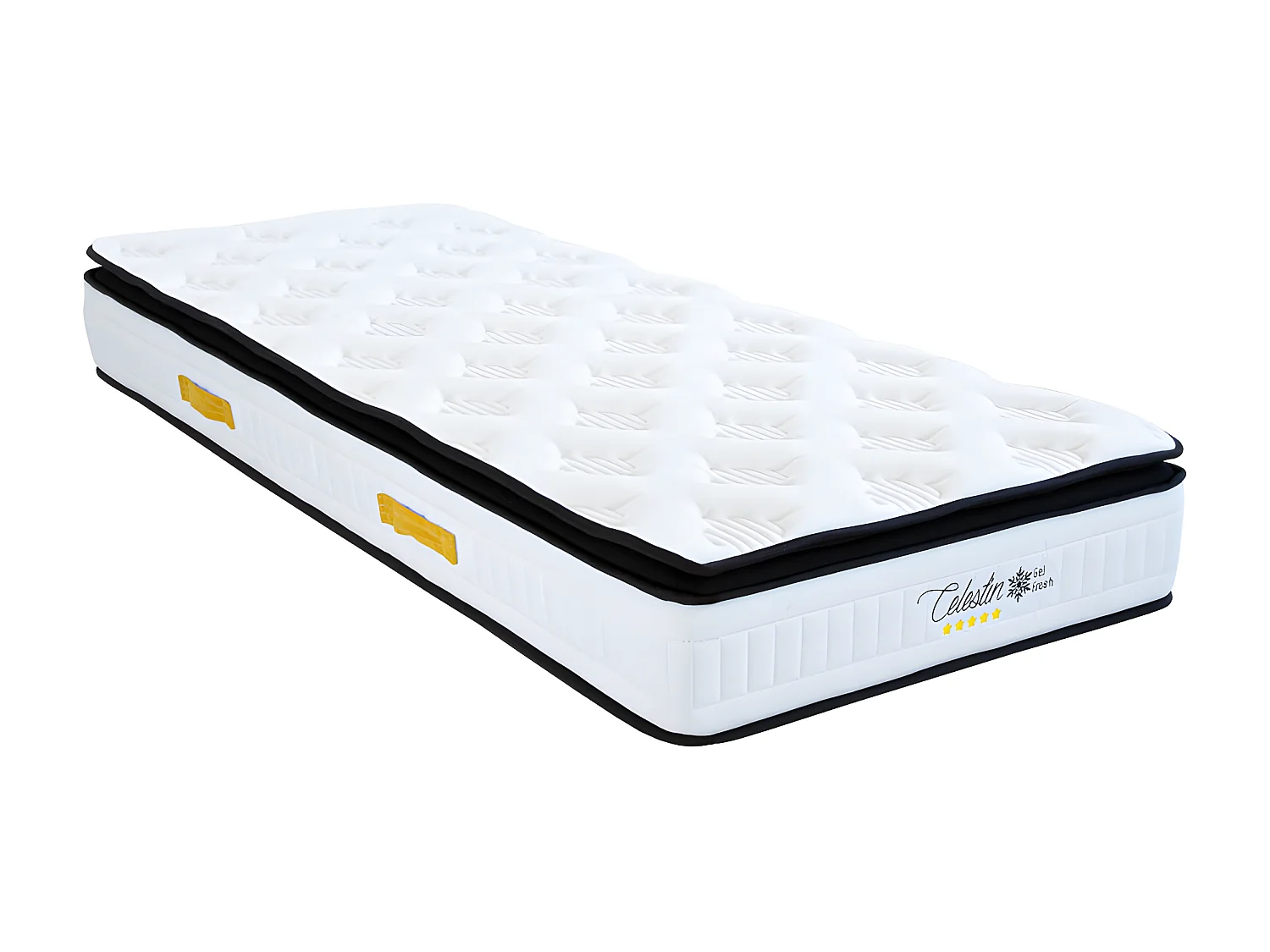 BELLECOUR LITERIE | Ensemble CELESTIN 90x200 cm | Matelas Mémoire de forme + Sommier Bois | Ferme