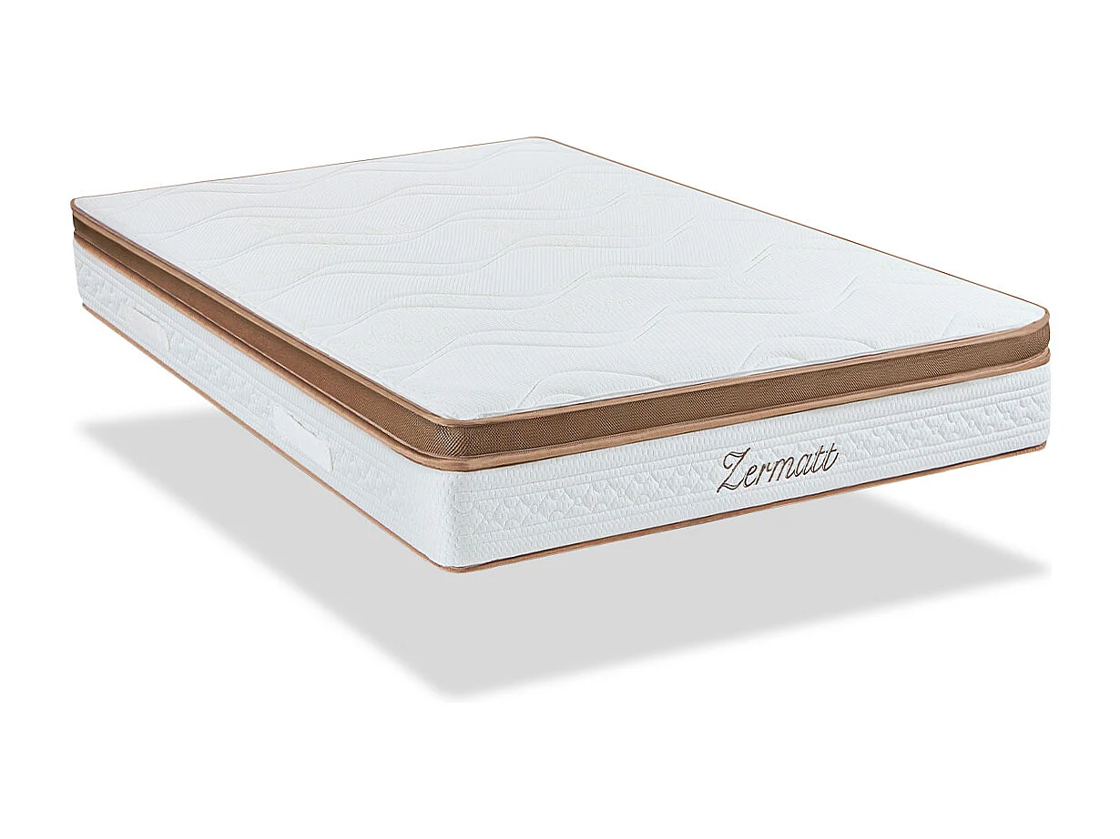 BELLECOUR LITERIE | Ensemble ZERMATT 160x200 cm | Matelas Mémoire de forme + Sommier Bois
