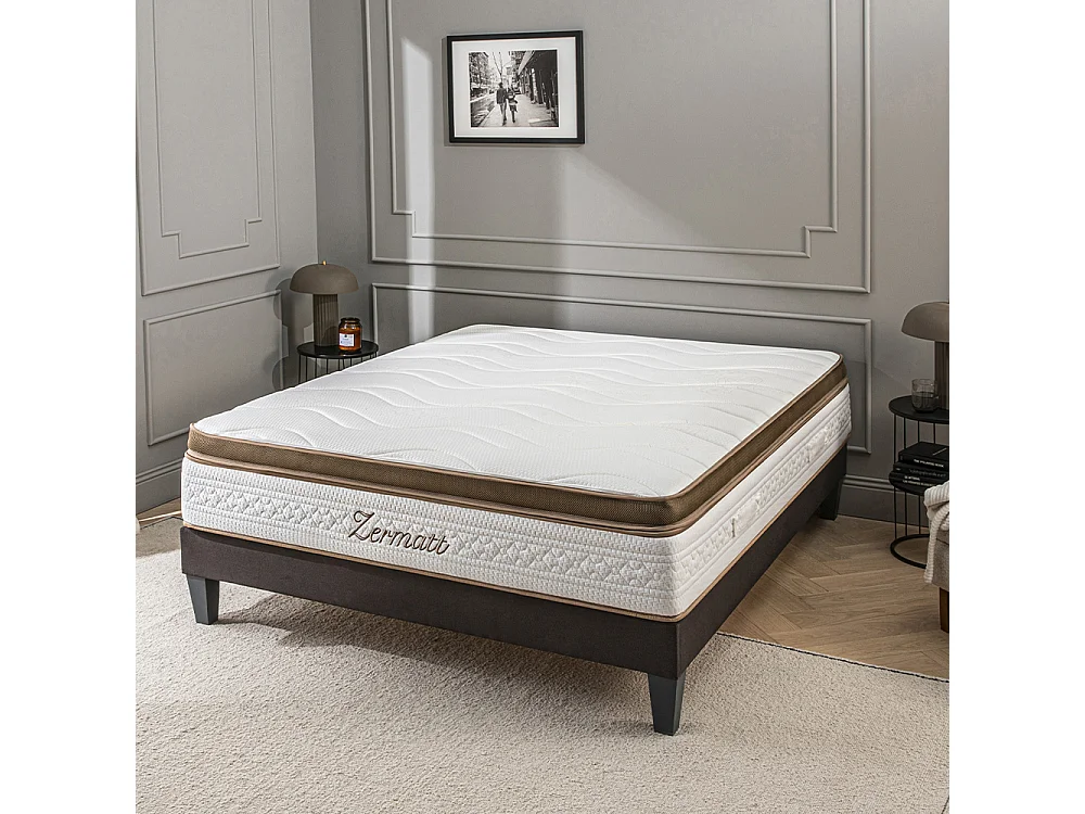 BELLECOUR LITERIE | Matelas ZERMATT 140x190 cm | Mousse avec mémoire de forme