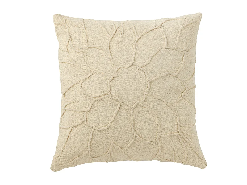 Coussin Déco "Fleur" 43x43cm Blanc