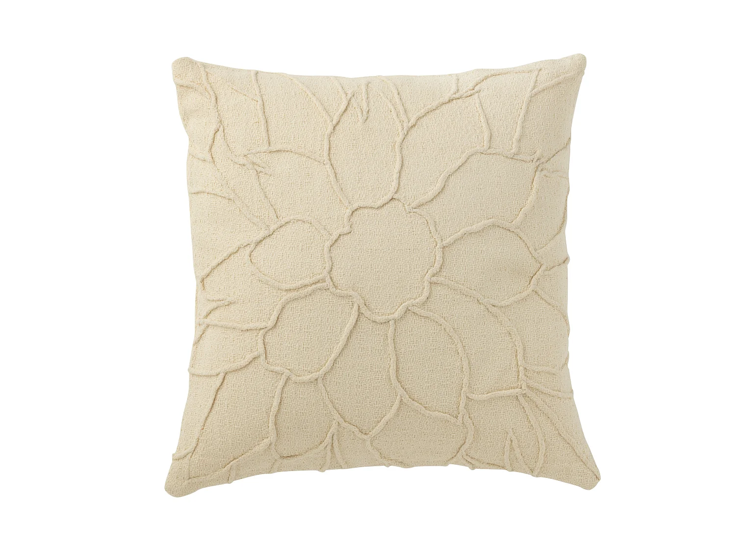 Coussin Déco "Fleur" 43x43cm Blanc