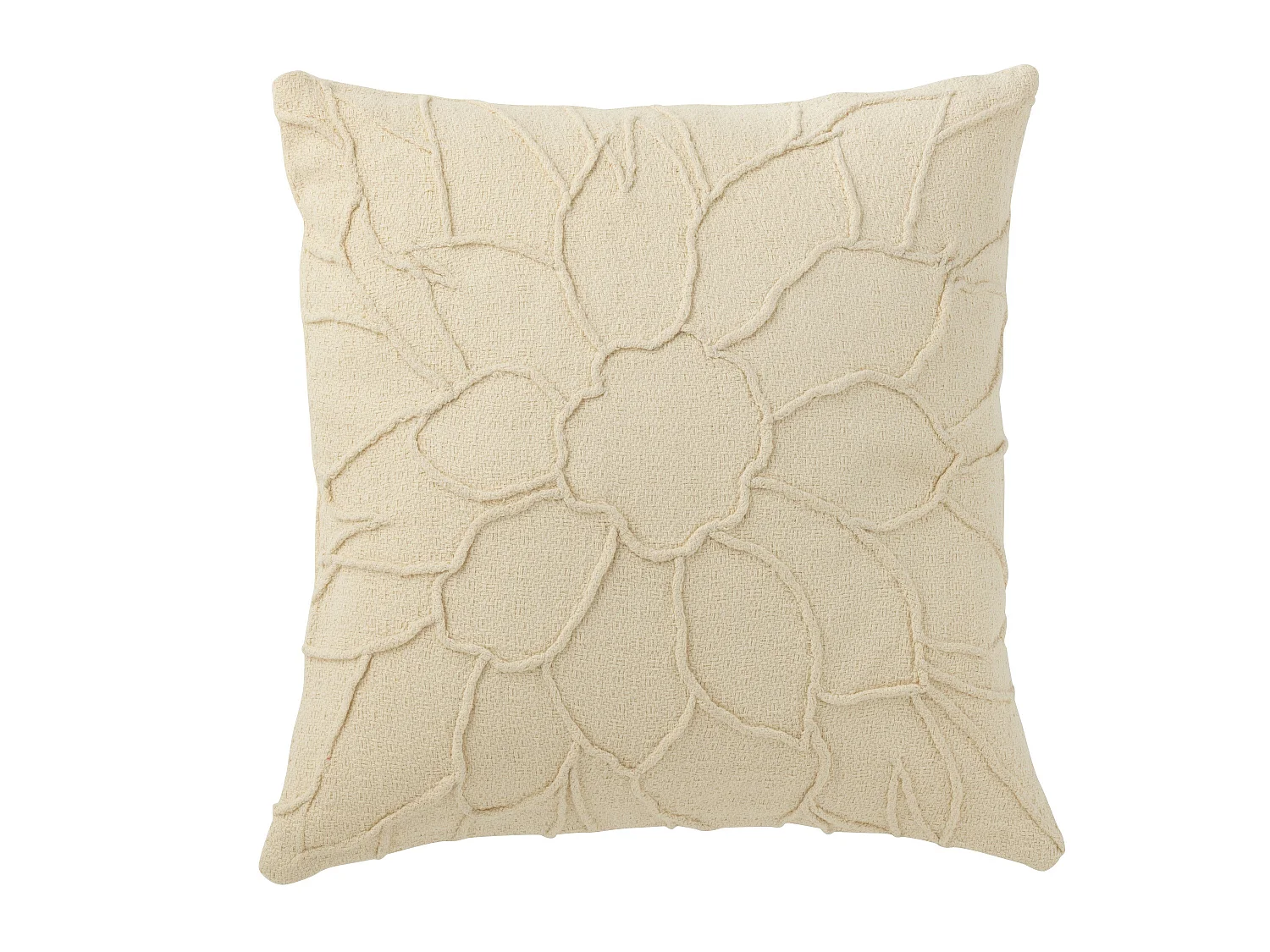 Coussin Déco "Fleur" 43x43cm Blanc
