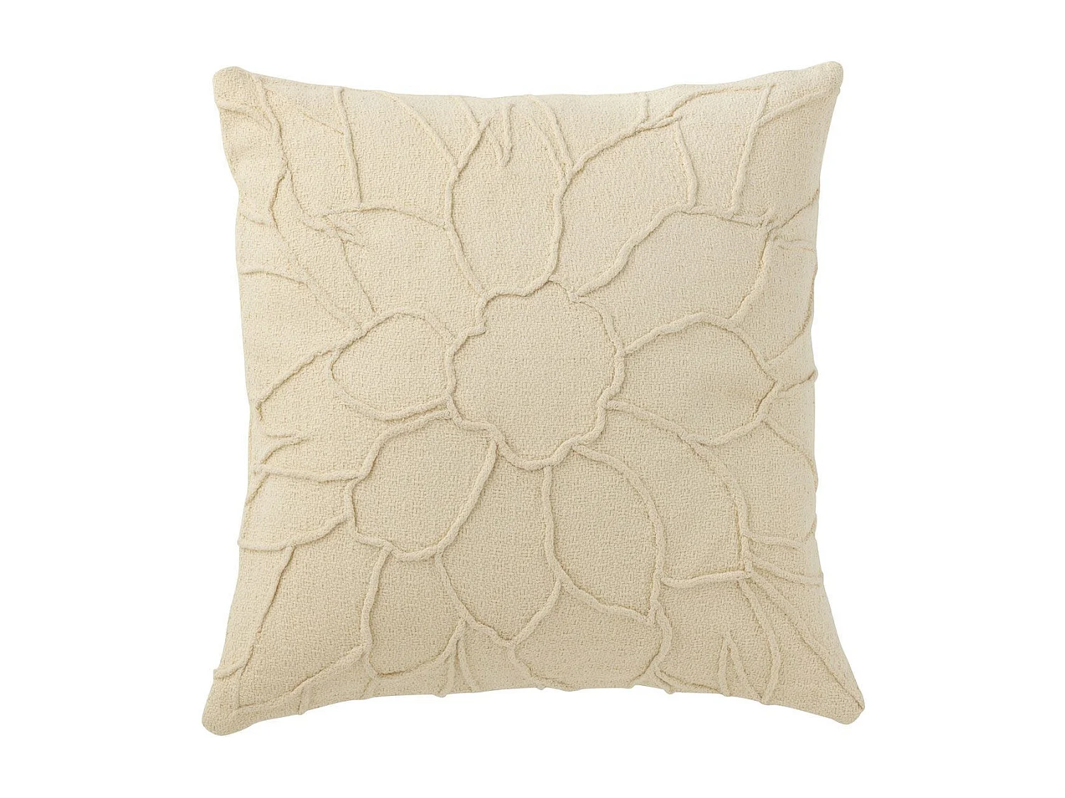 Coussin Déco "Fleur" 43x43cm Blanc