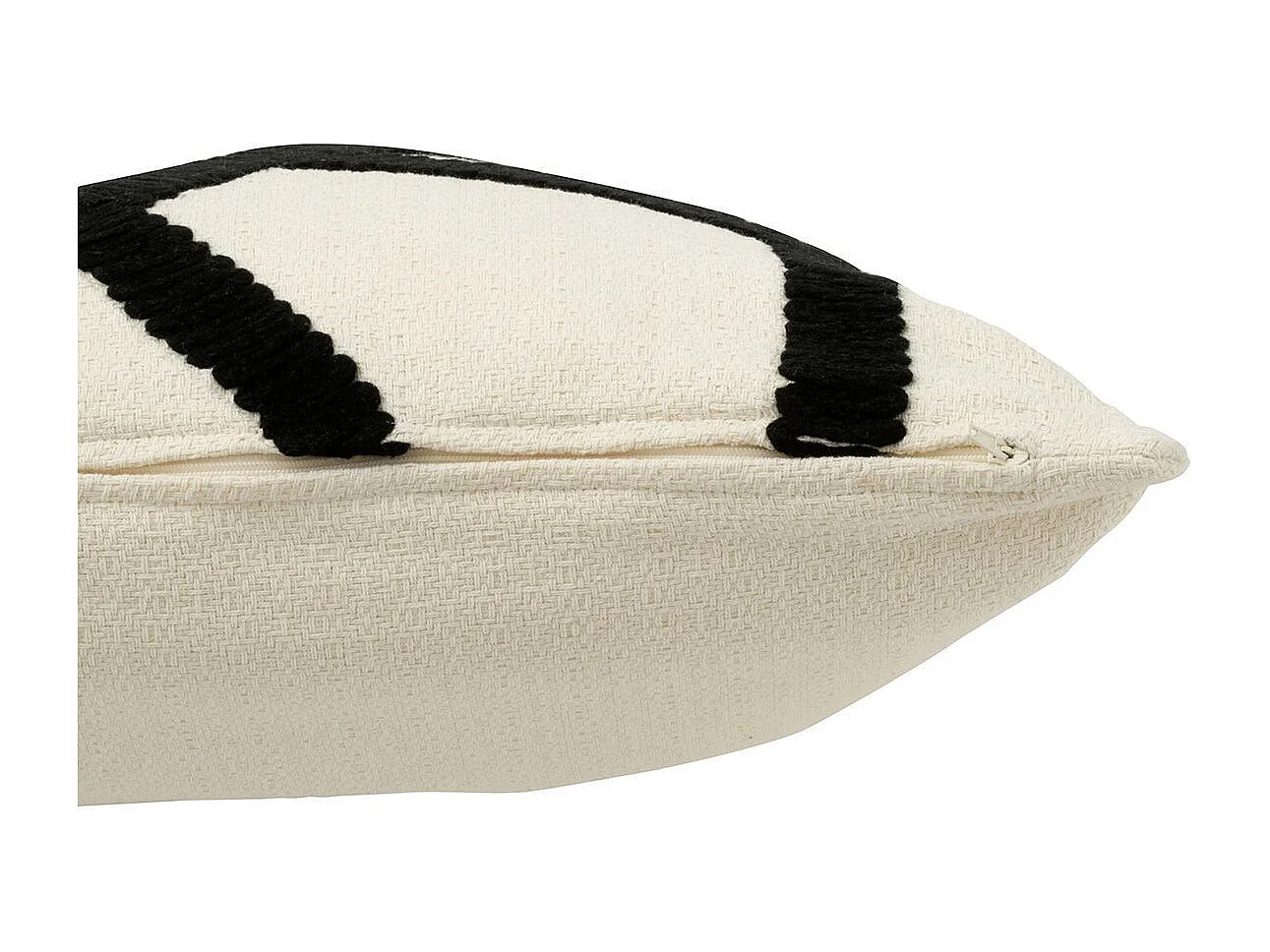 Coussin Déco "Ligne" 43x43cm Blanc & Noir