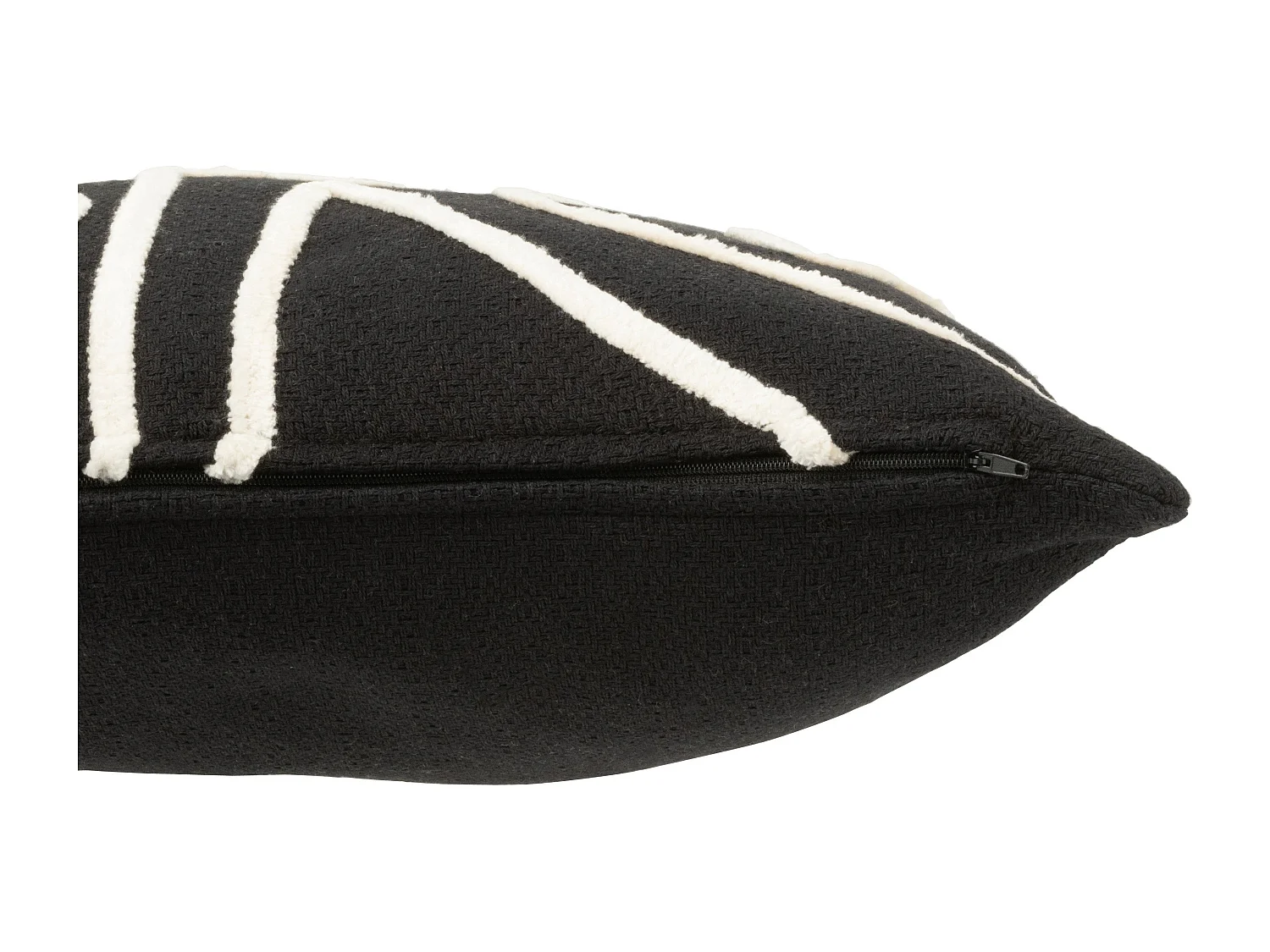 Coussin Déco Imprimé "Ligne" 43x43cm Noir