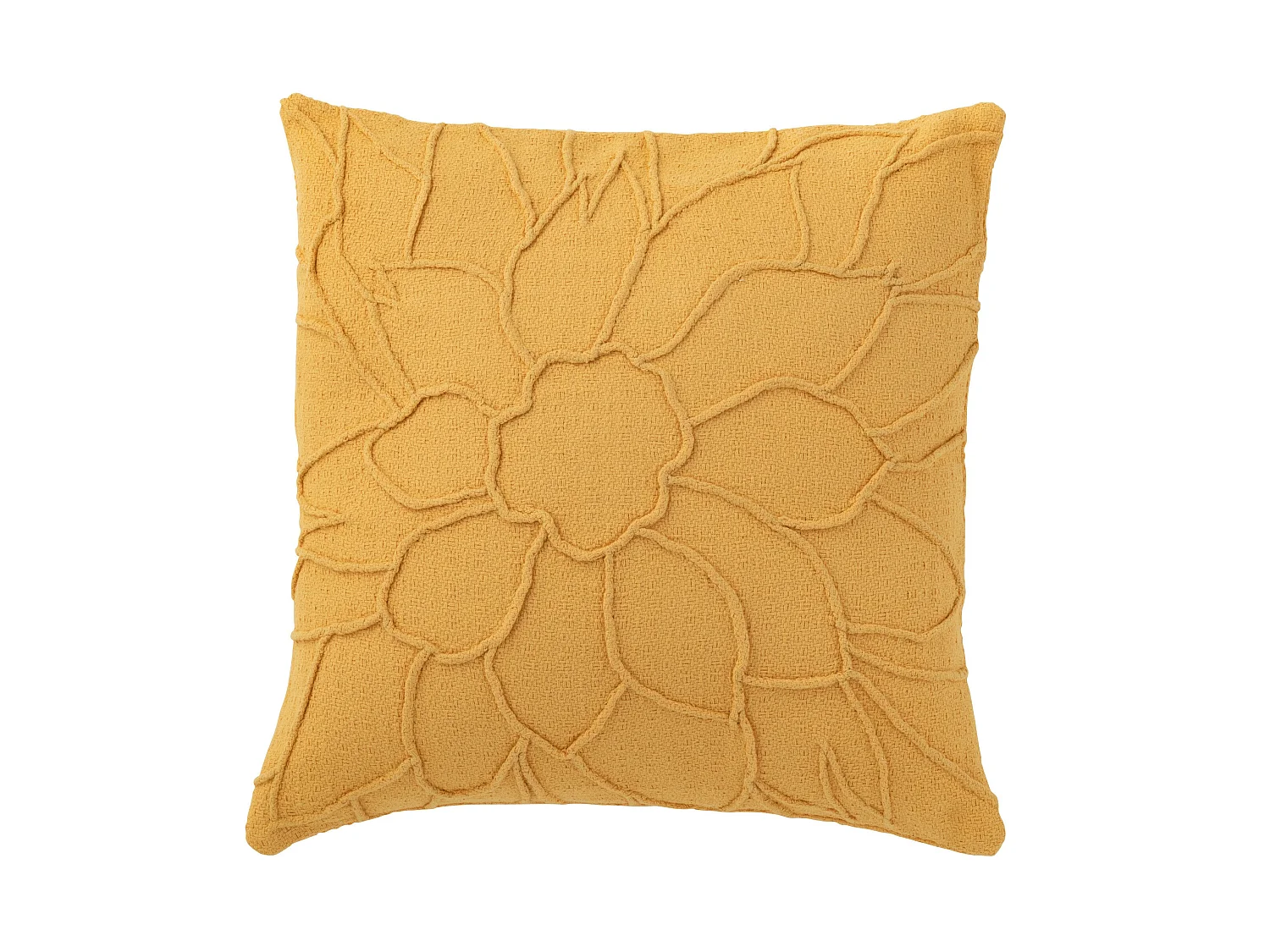 Coussin Déco "Fleur" 43x43cm Ocre