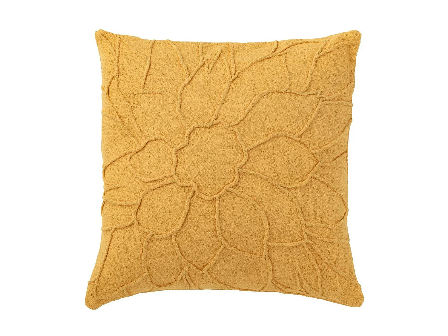 Coussin Déco "Fleur" 43x43cm Ocre