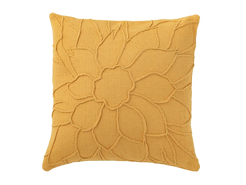 Coussin Déco "Fleur" 43x43cm Ocre