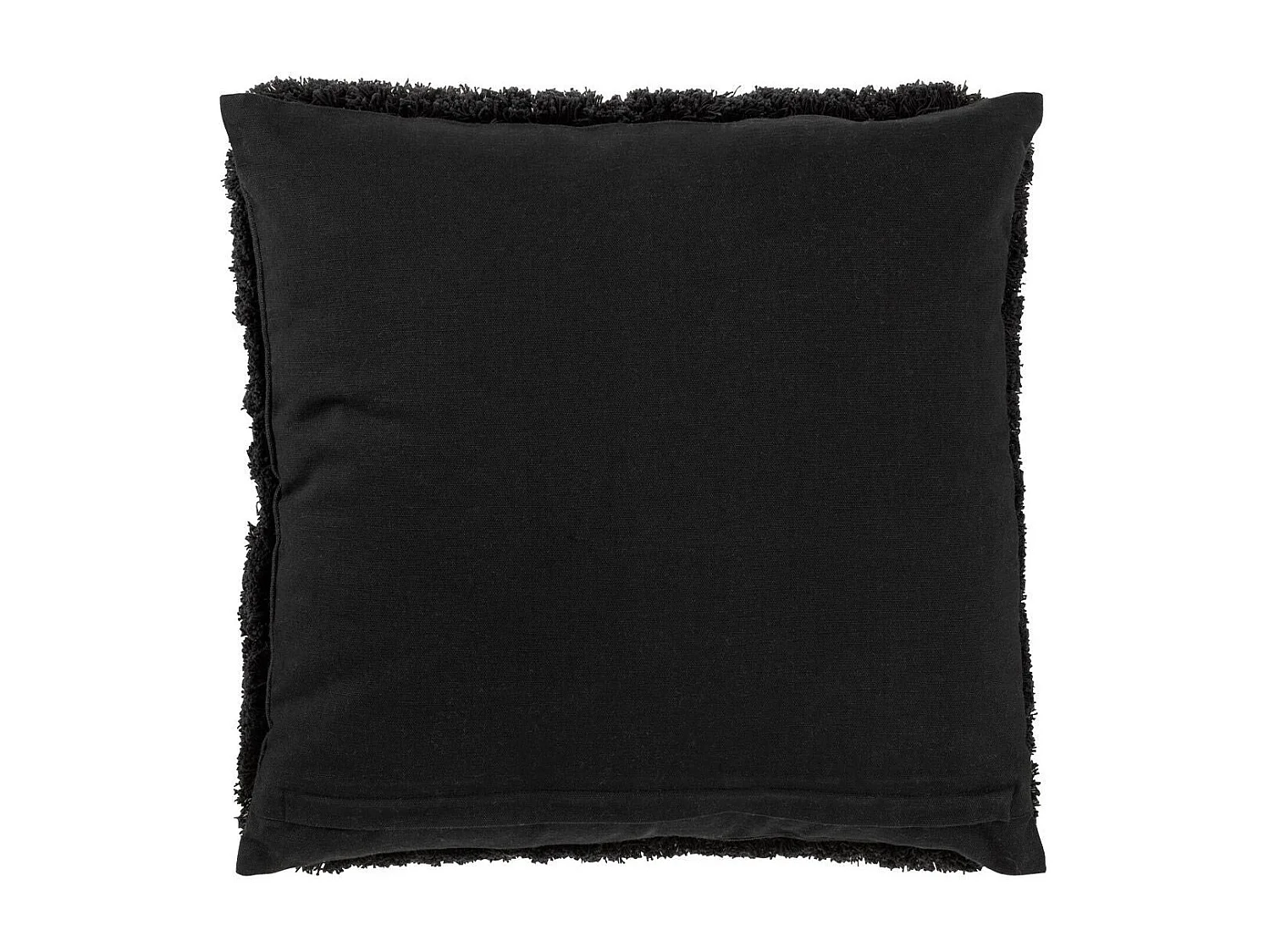 Coussin Déco Jute "Perle" 45x45cm Noir