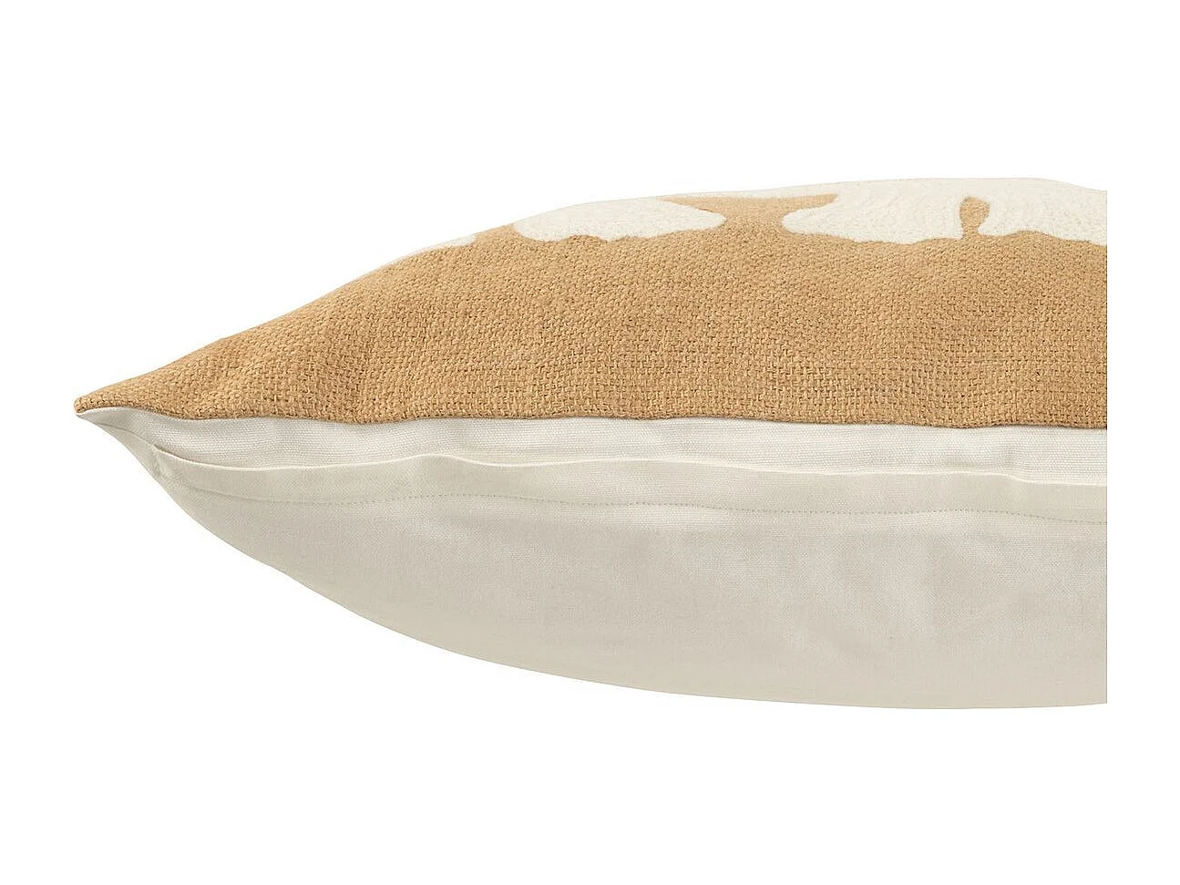 Coussin Déco Jute "Eléphant" 60x60cm Beige & Blanc