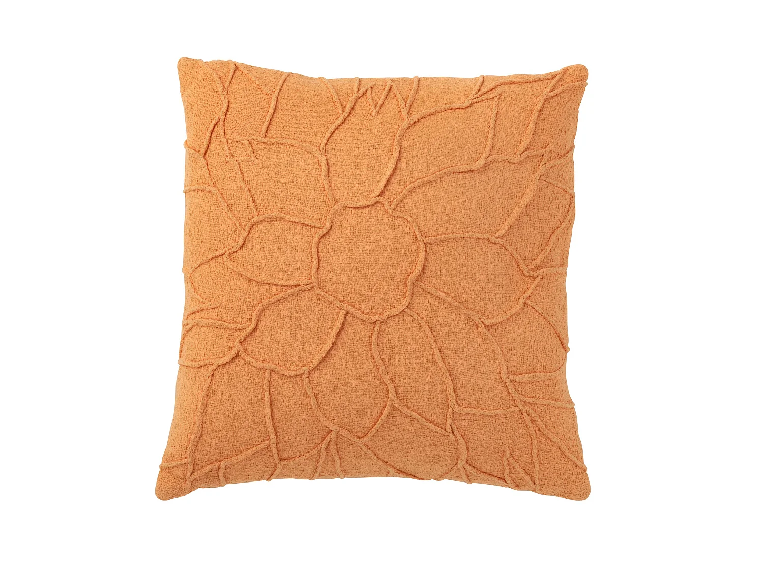 Coussin fleur textile corail 43x43x10cm
