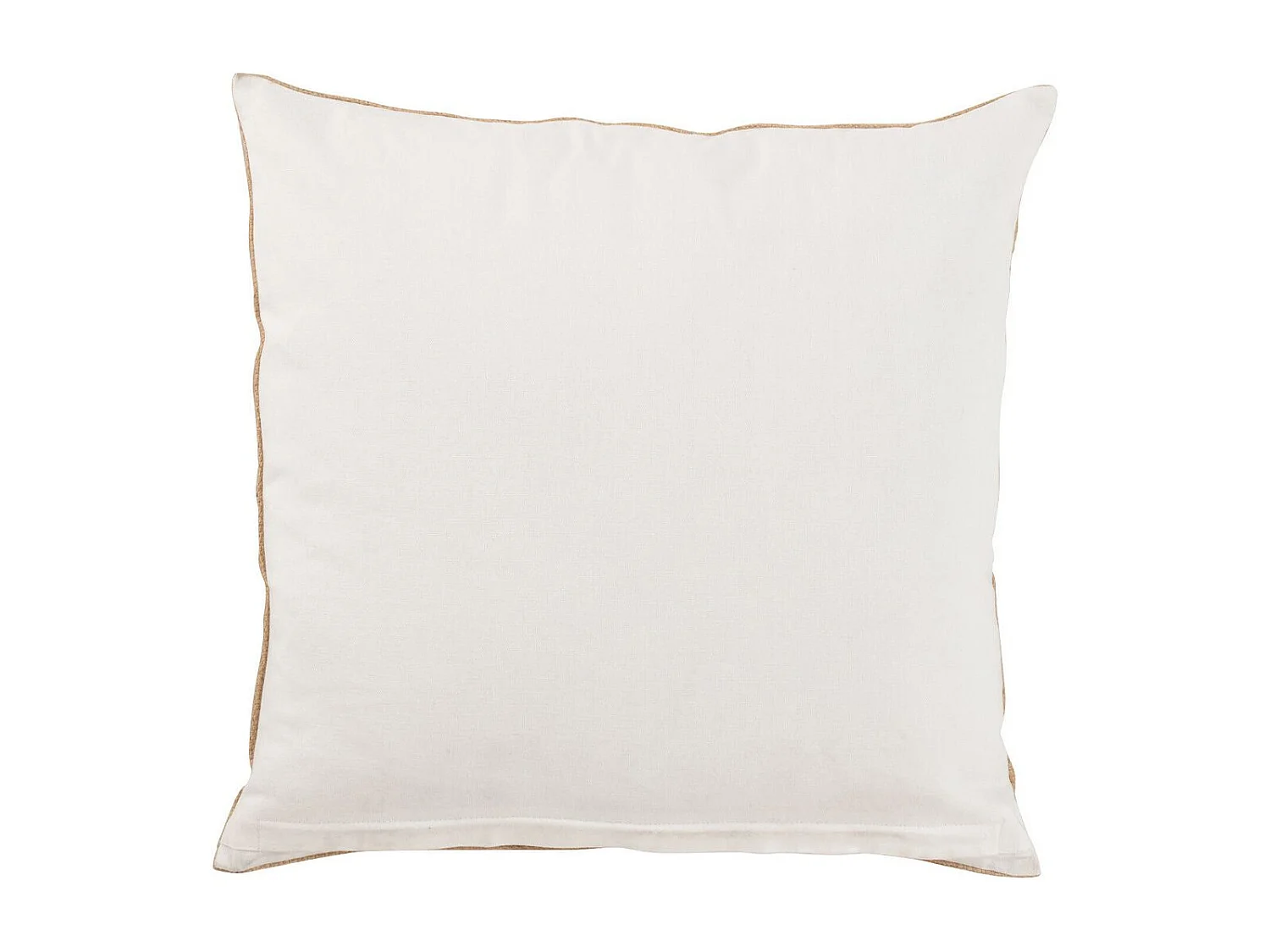 Coussin Déco Jute "Eléphant" 45x45cm Beige & Blanc