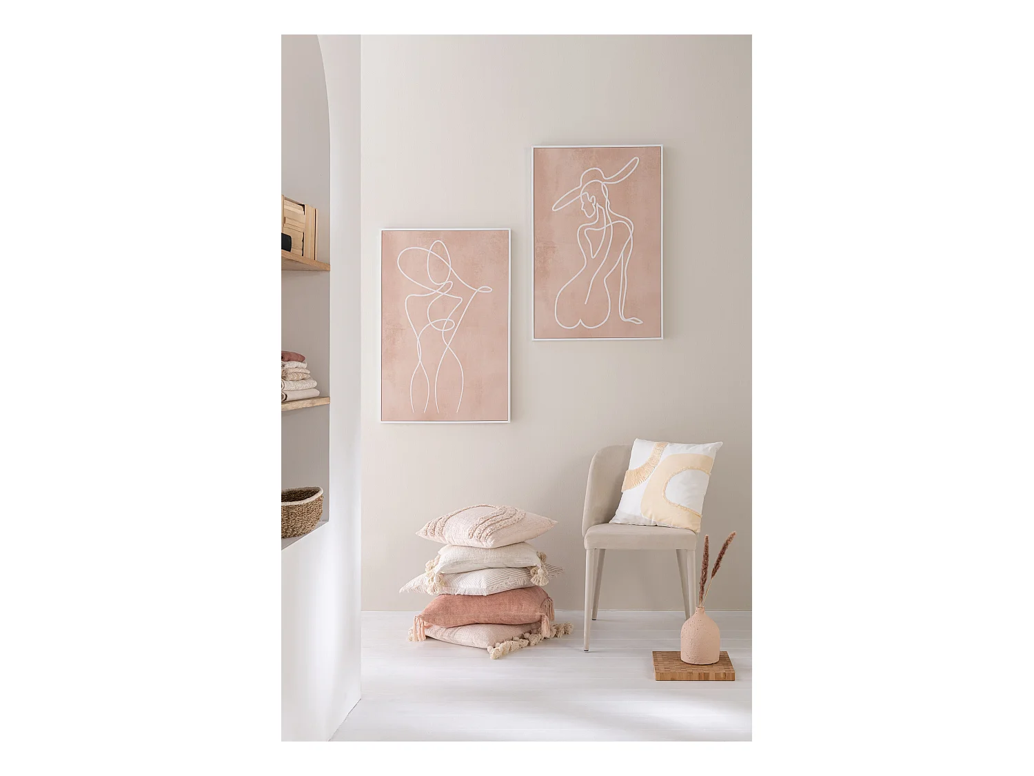 Coussin Déco Cercle "Julia" 43x43 Beige